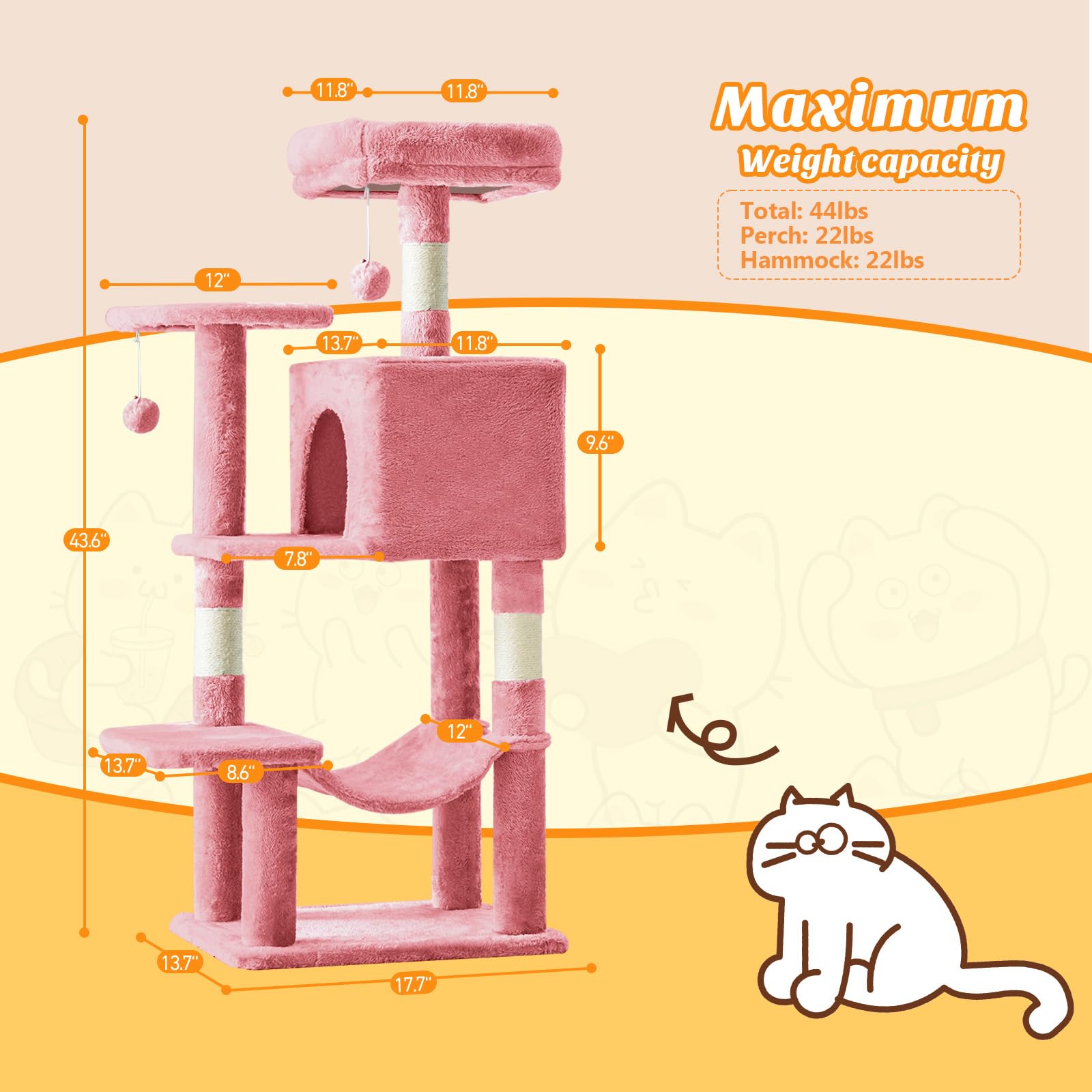 Sweetcrispy dangling balls on the cat tree for interactive play