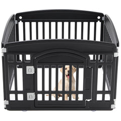 Sweetcrispy dog playpen 4-panel assembly demonstrates sturdy joints for quick setup.