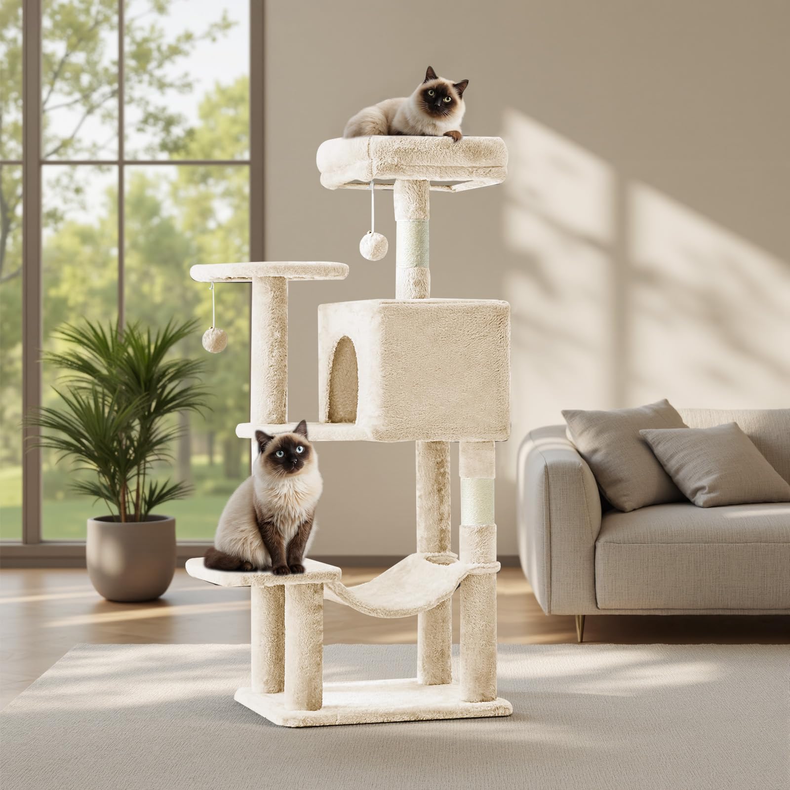 Sweetcrispy multi-cat play space fits small rooms.
