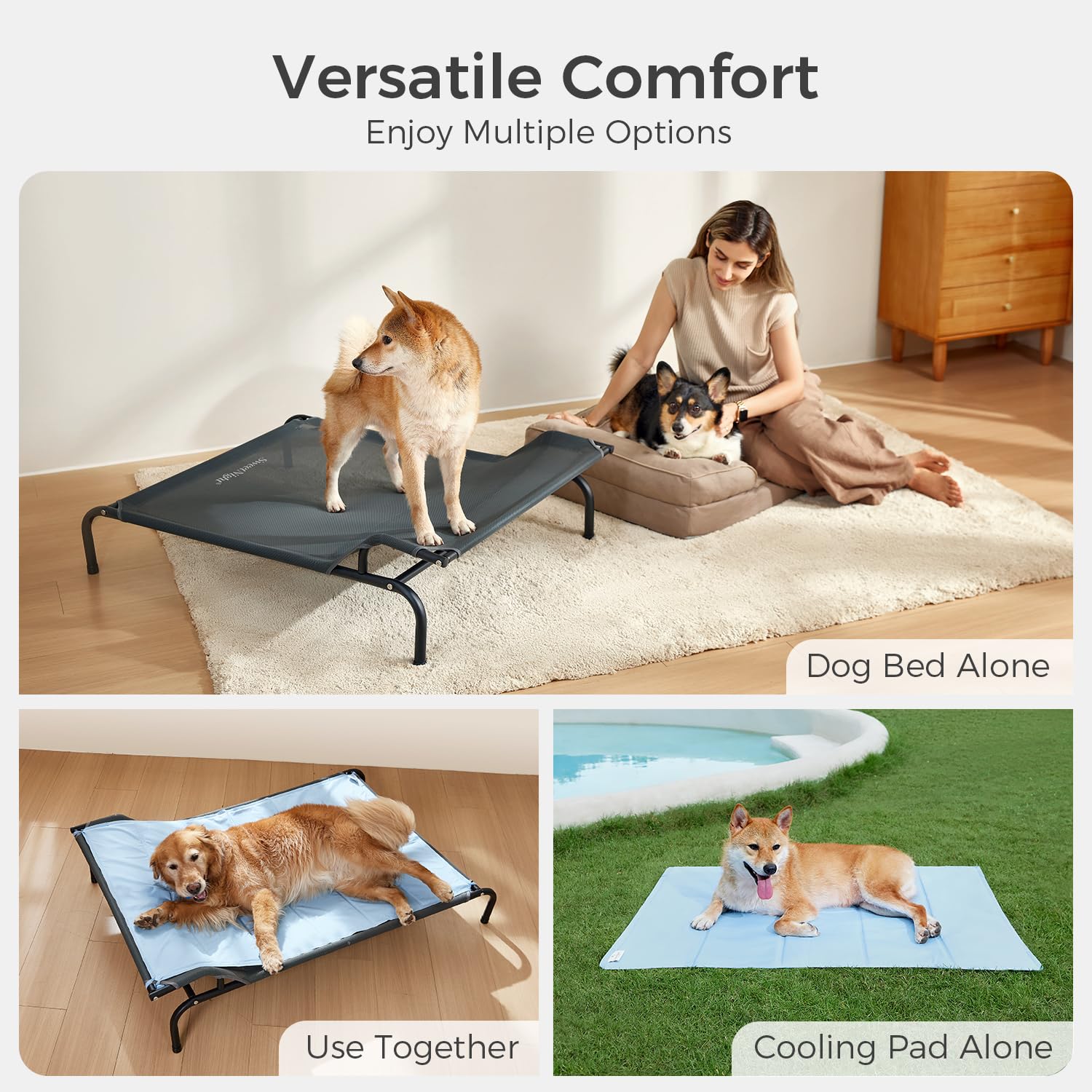 Sweetnight dog bed easy assembly highlights quick setup for busy households.