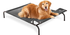 Sweetnight elevated dog bed headrest supports neck for comfortable naps.