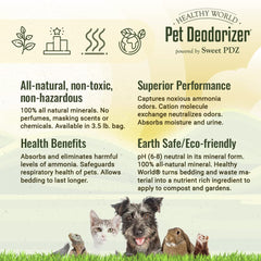 Sweet PDZ Healthy World pet habitats like litter, cages, and pens stay cleaner and odor-free