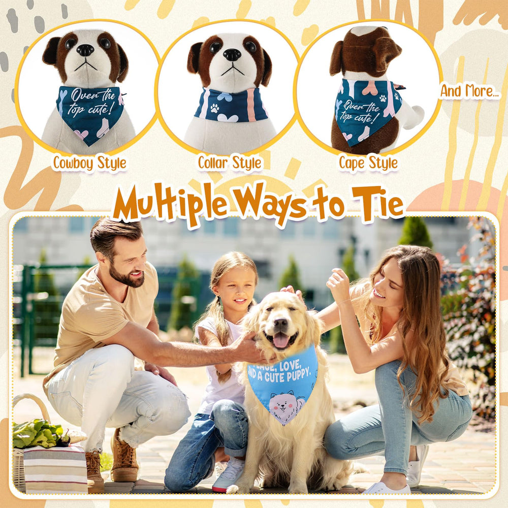 Sweetude adjustable dog bandana fits small to medium dogs with ease.