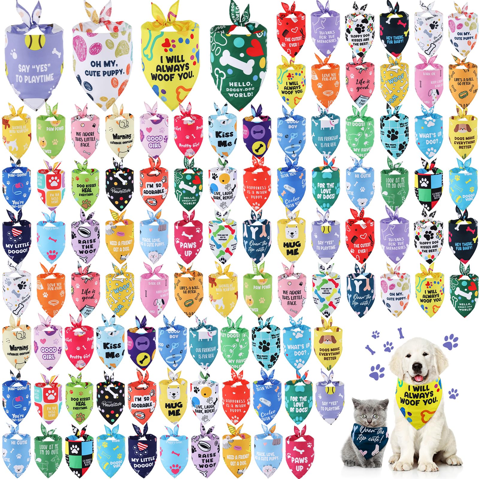 Sweetude plaid dog bandana bulk set ready for daily styling and photos.