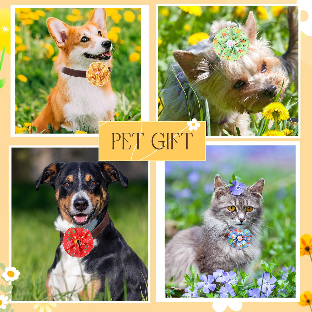 Sweetude bulk dog bow ties on collars offer versatile seasonal looks.