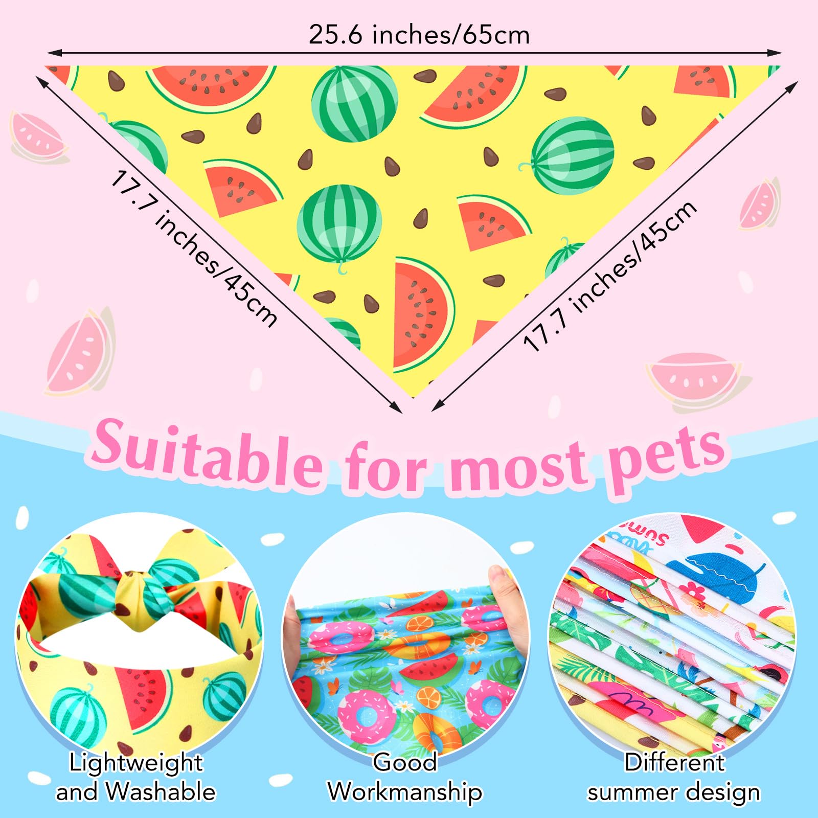 Sweetude palm leaves-pattern dog bandana ideal for festive photoshoots and cute outfits.
