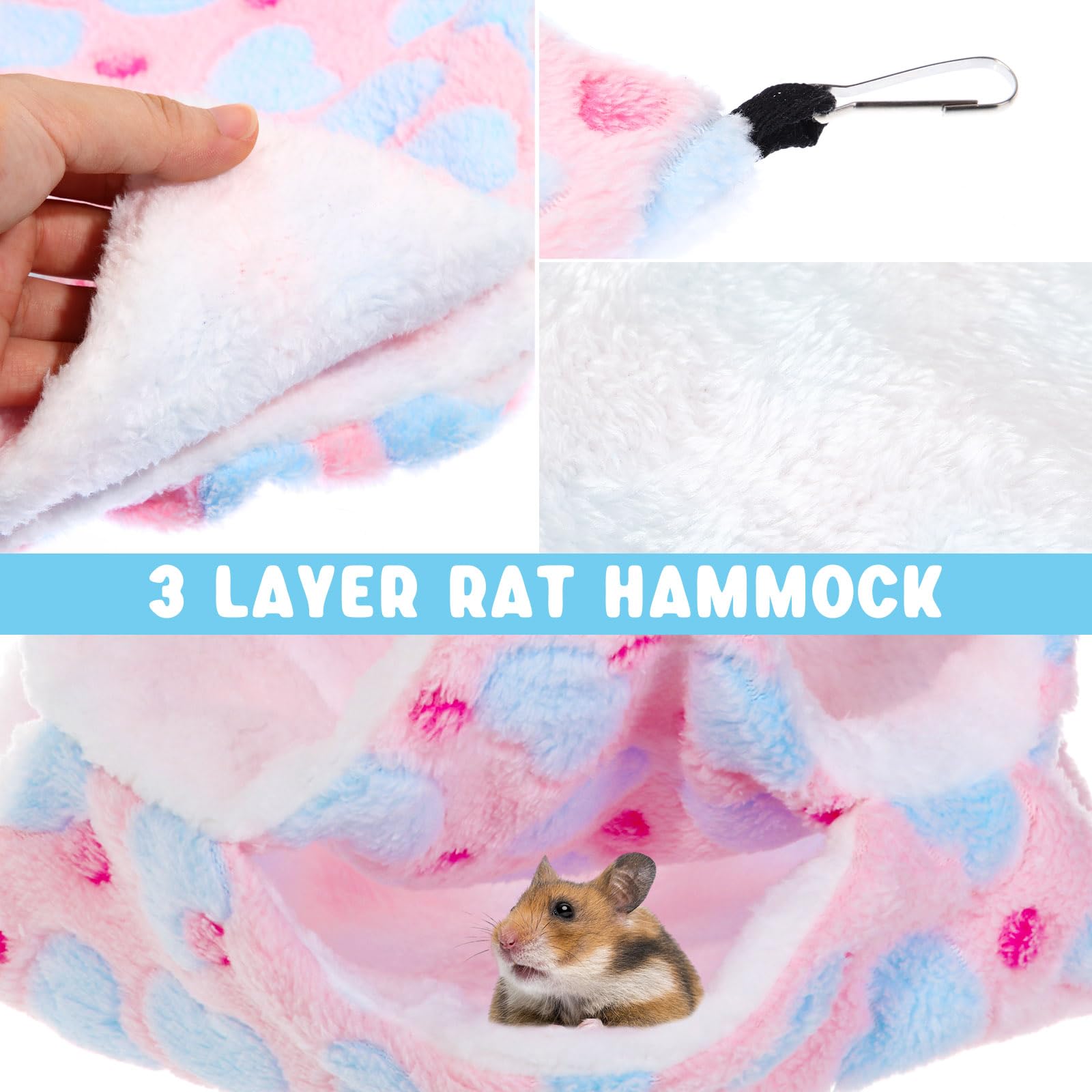 Sweetude guinea-pig hammock hideout offers comfy hiding spot in the cage.