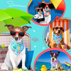 Sweetude Hawaiian dog bandana with flamingo print for festive pet moments.