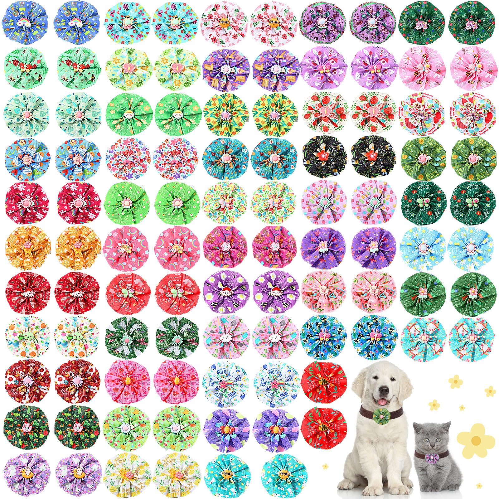 Sweetude spring dog collar flowers collection adds colorful charm to daily styling.
