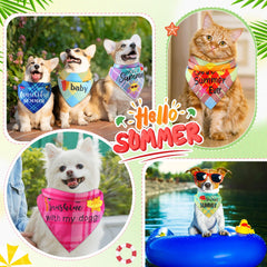 Sweetude plaid dog scarf set displays bright, festival-ready colors.