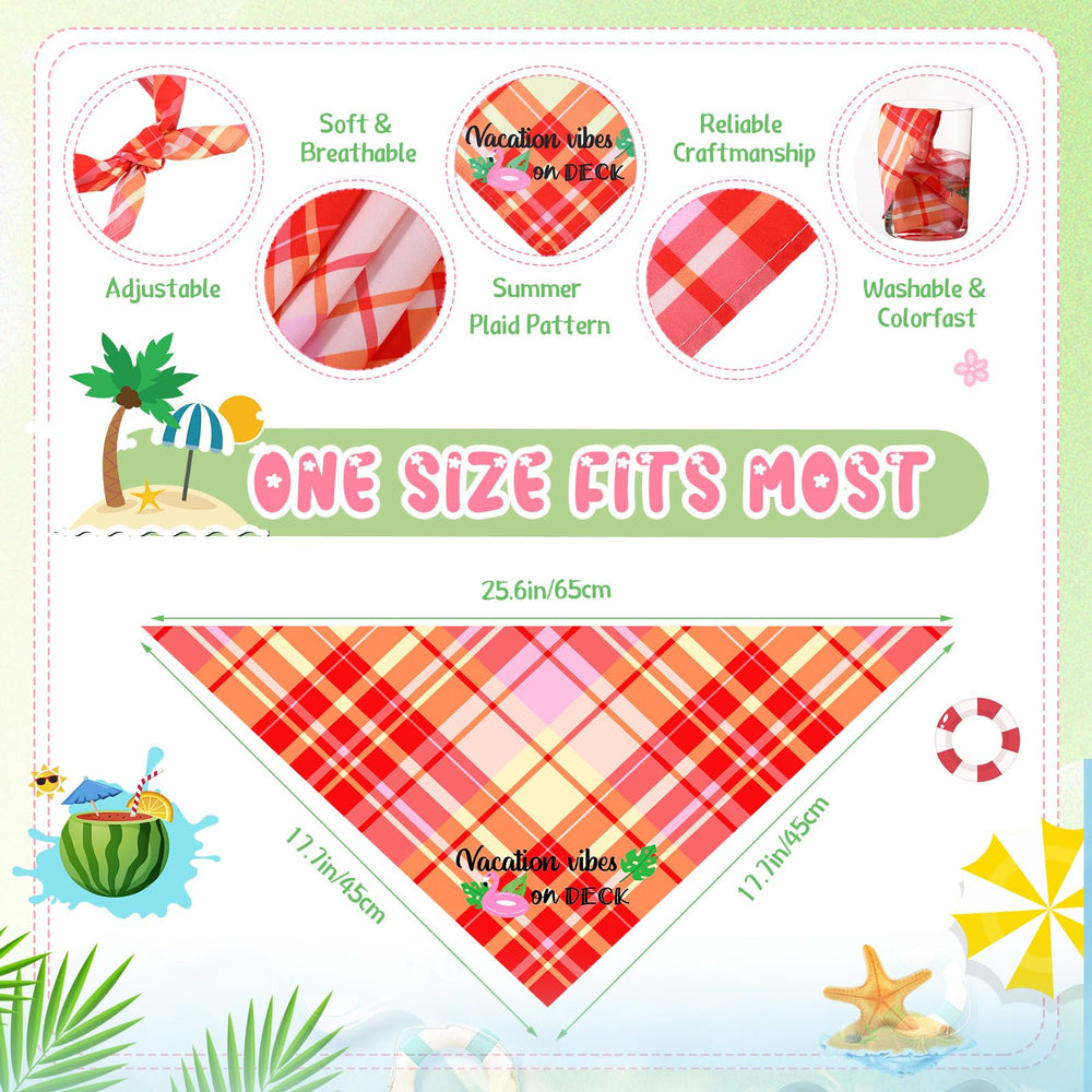 Sweetude summer bandana triangle features sun and leaf motifs.