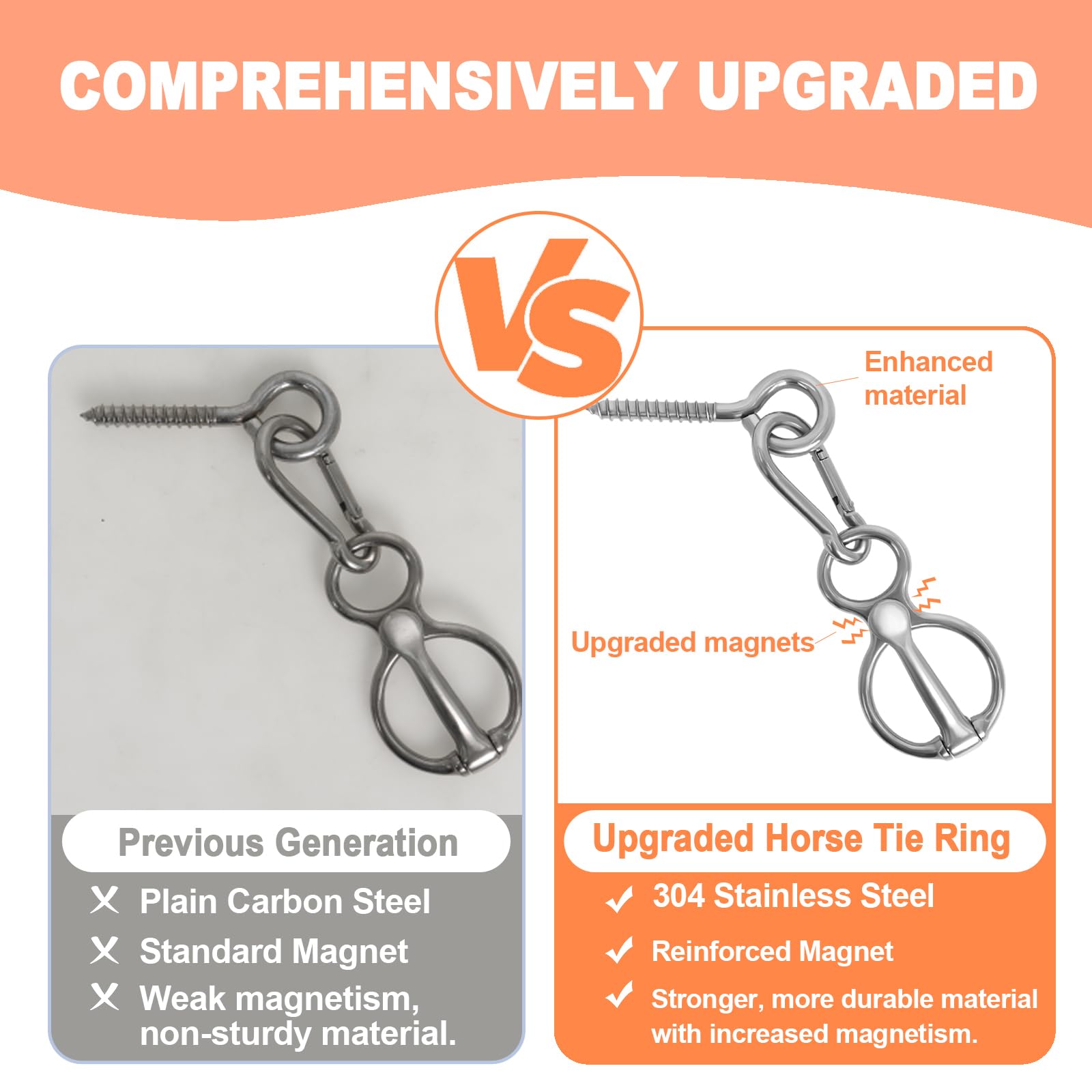 Swess eye bolt and snaps for secure attachment during training.