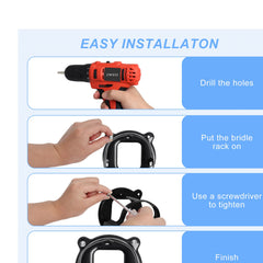 Swess matte black anti-rust coating on durable bridle rack