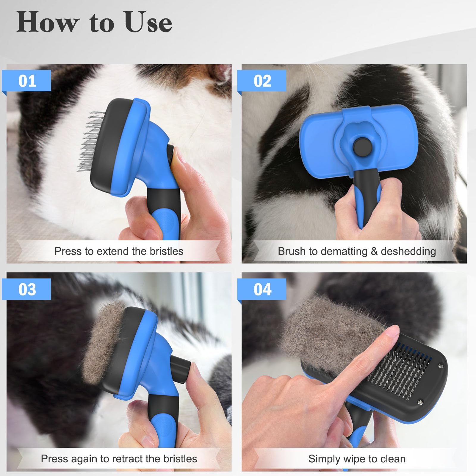 Swihauk visible fur removal results on furniture after brushing.