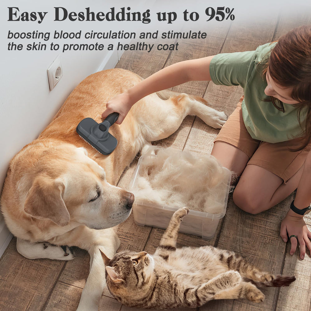 Swihauk durable stainless steel bristles ensure long-lasting deshedding performance