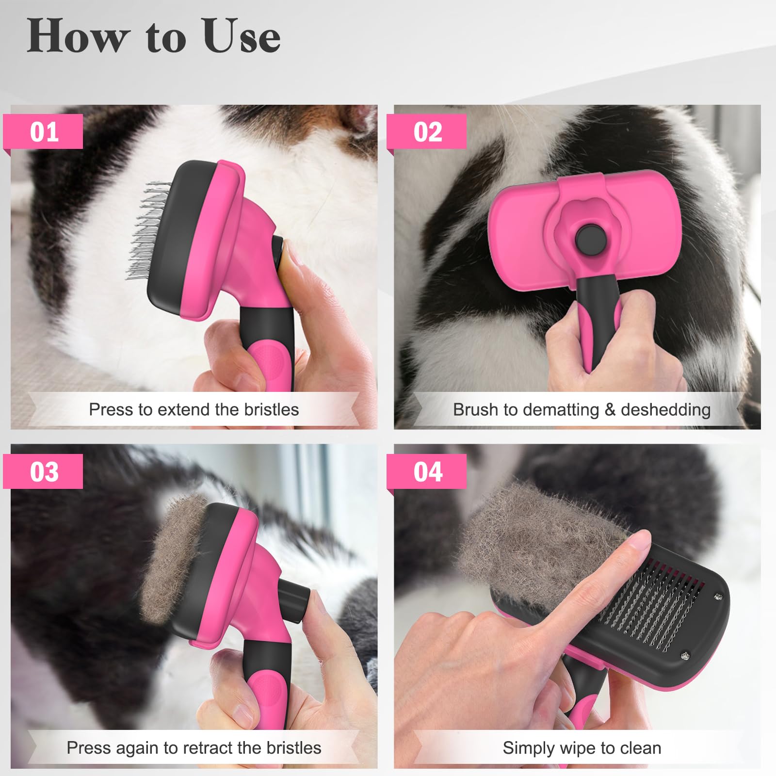 Swihauk brush designed for coats of both long and short-haired pets