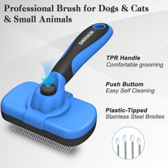 Swihauk brush release bottom action showing simple fur removal.