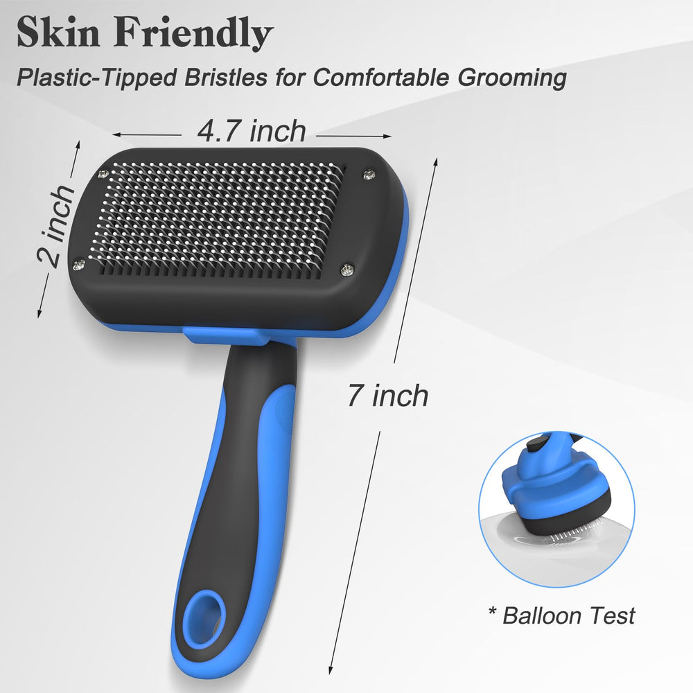 Swihauk stainless steel bristles demonstrate durable grooming tool.