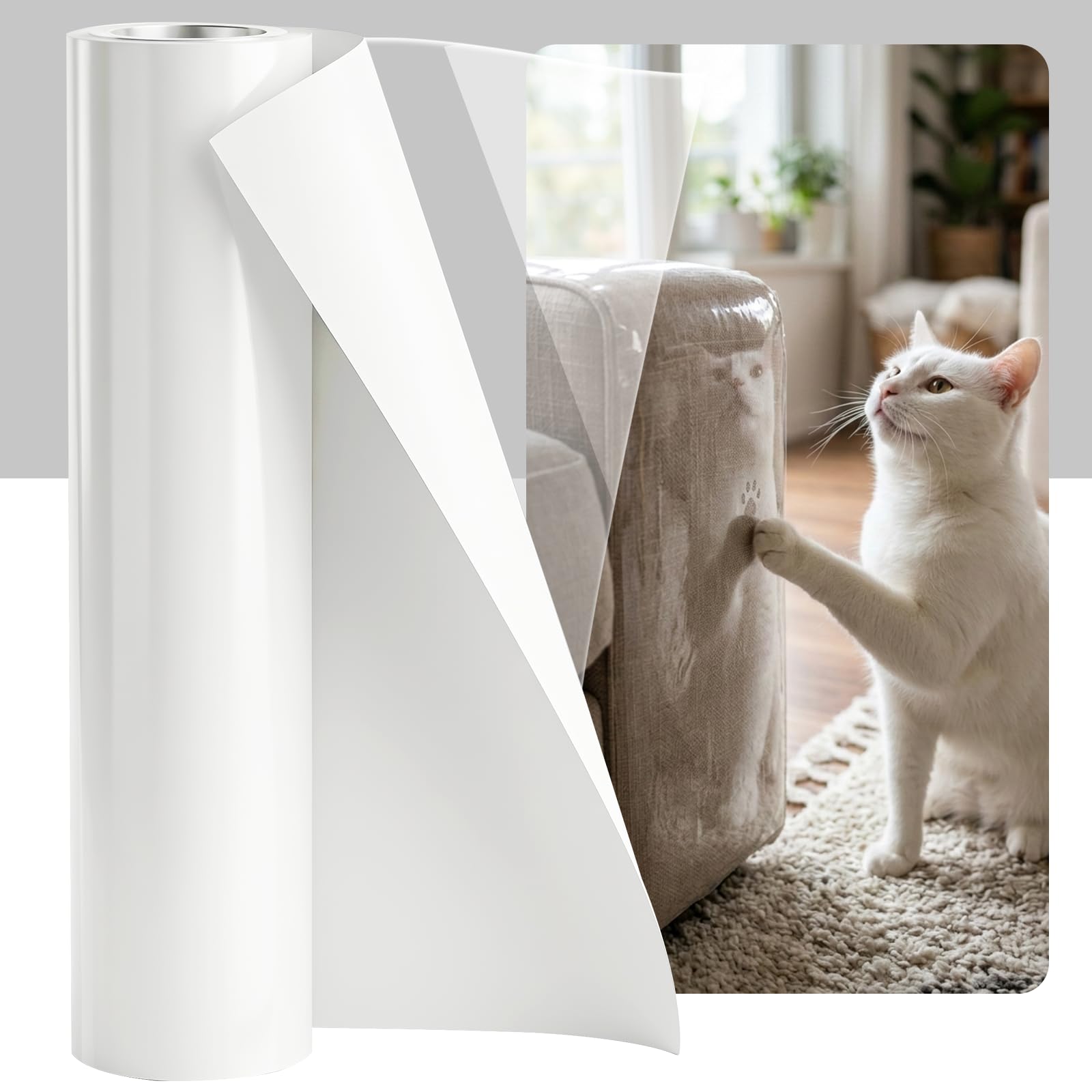 Swihorab cat-scratch-protector roll on sofa edge provides durable barrier.