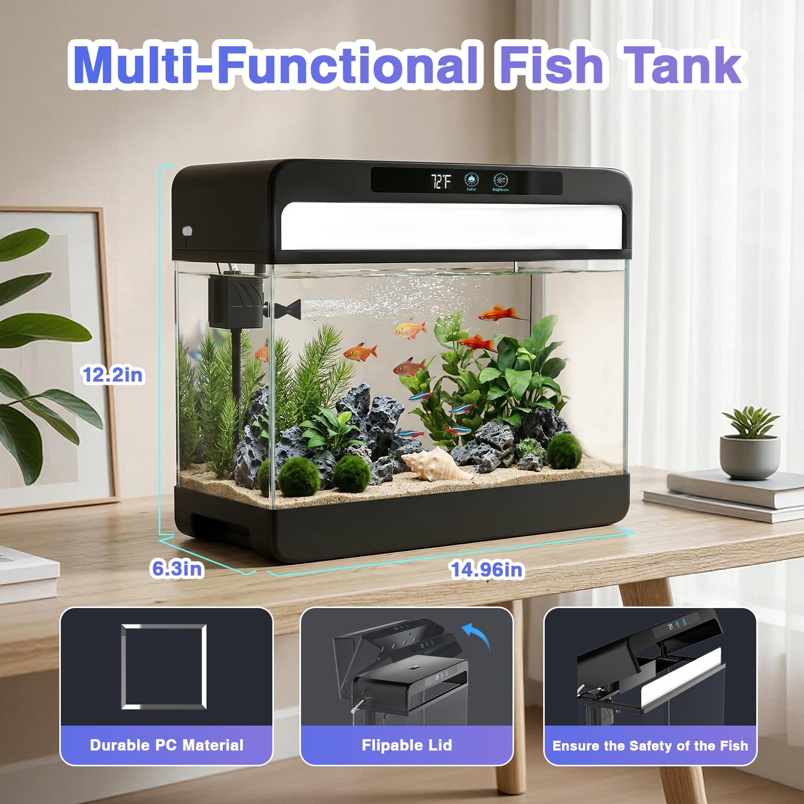 Swimsync 7-color LED lights enhance viewing and ambiance.