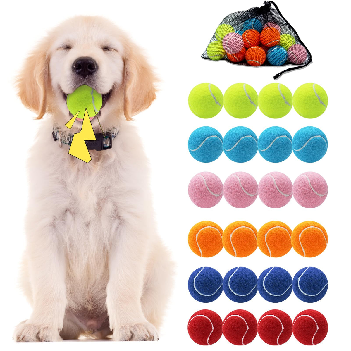 Swingers squeaky tennis balls 2.5-inch pack for engaging indoor and outdoor play