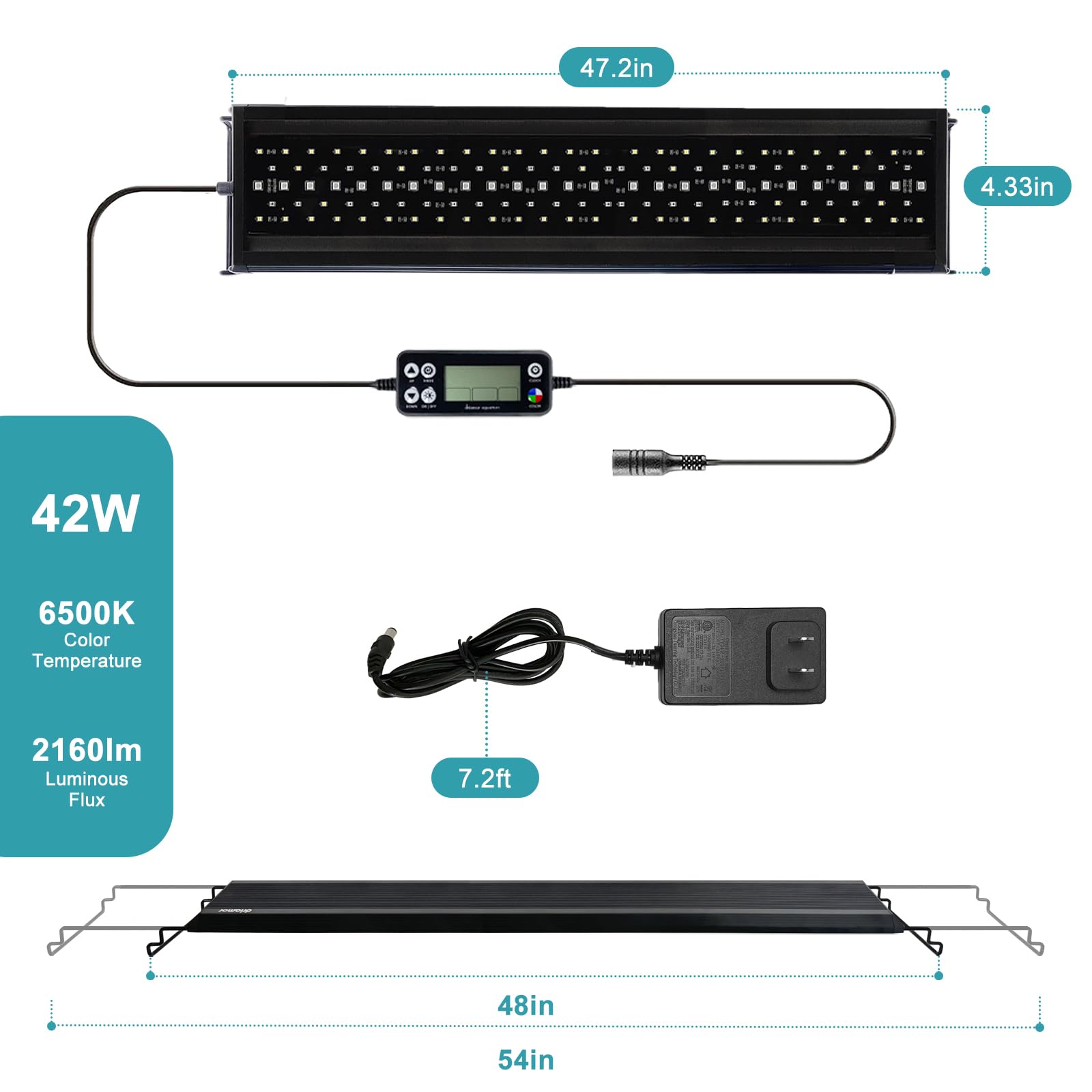 Switior ten level brightness control on the aquarium light