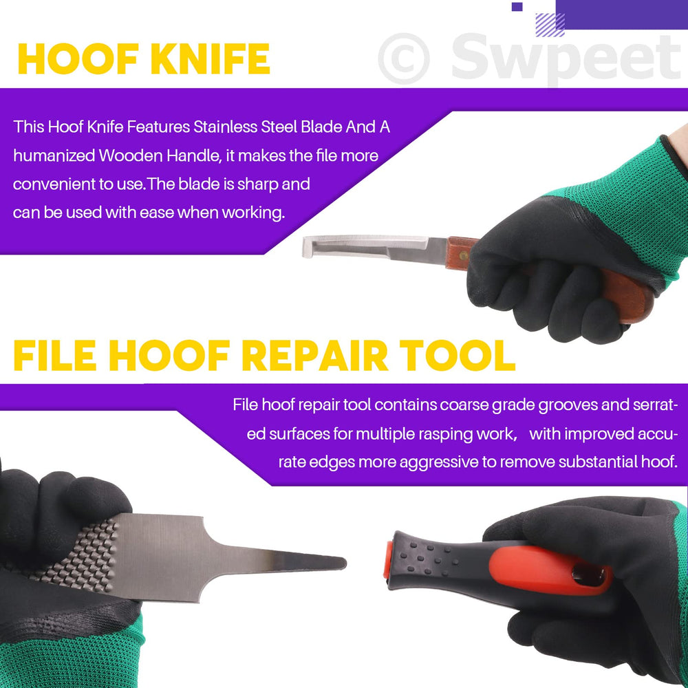 Swpeet 14-inch Hoof Rasp with handle for precise wall removal