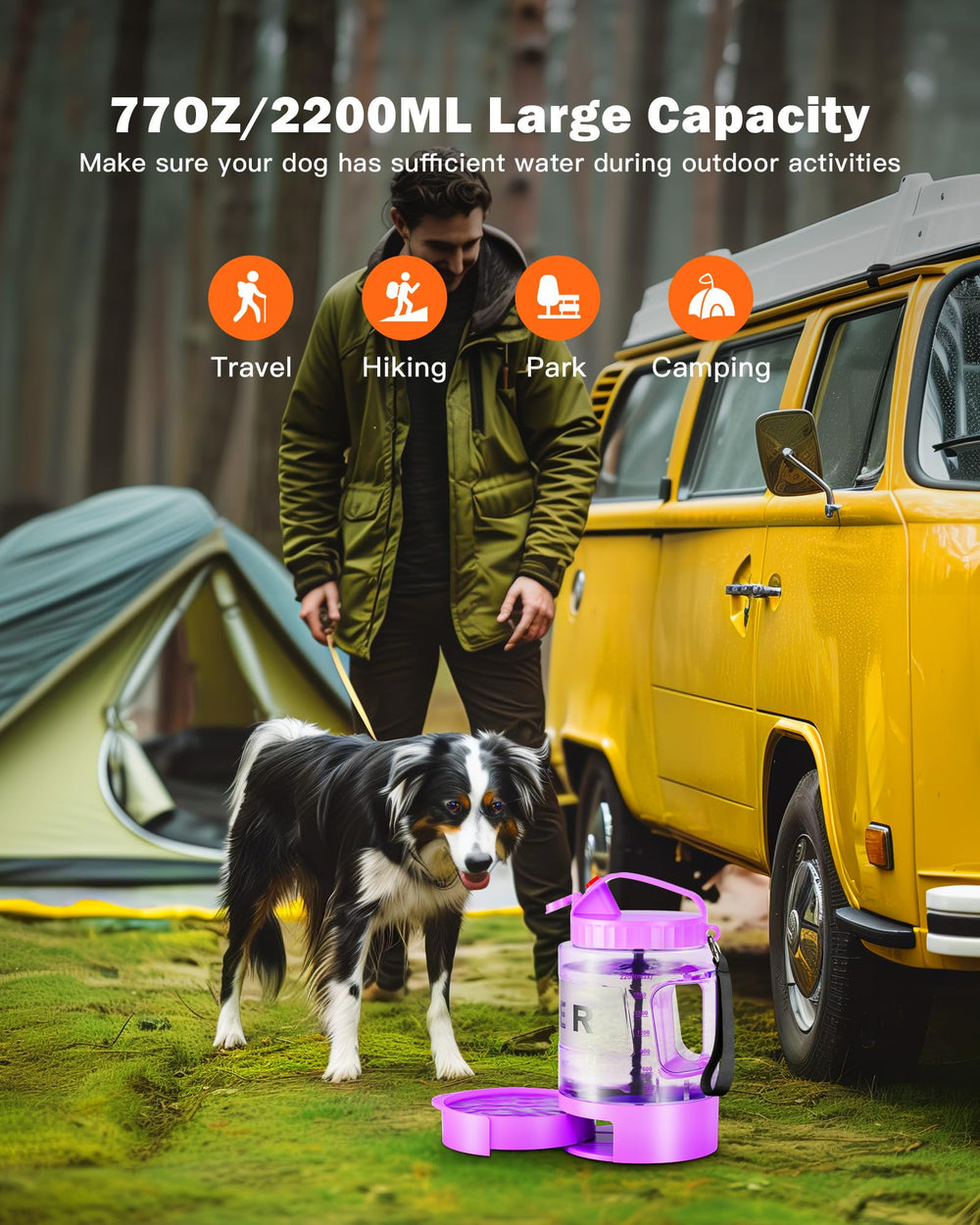 SwSun 2-in-1 patented design with pull-out bowl for easy on-the-go hydration.