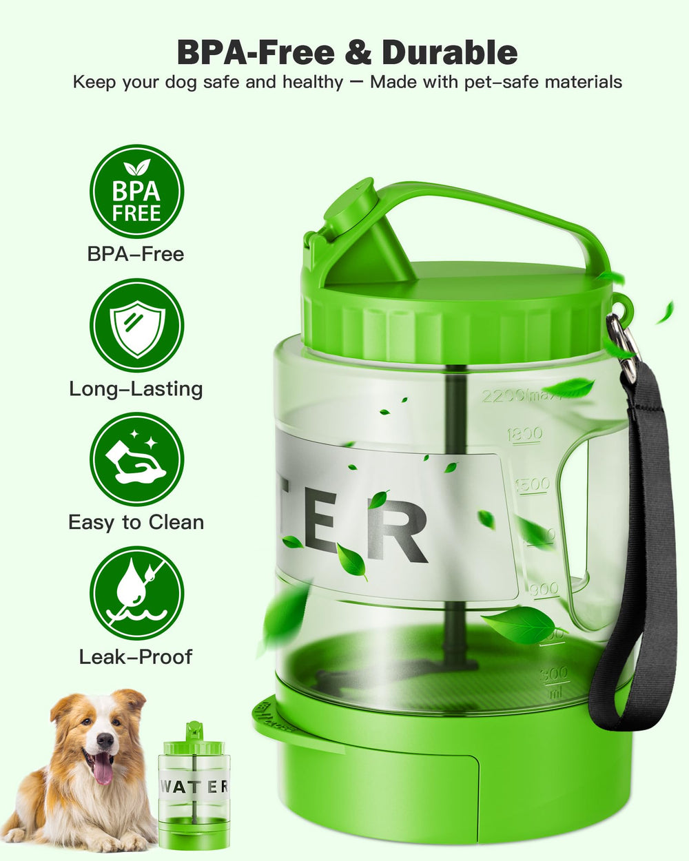 SWSun bottle features carabiner for attachment to backpacks.