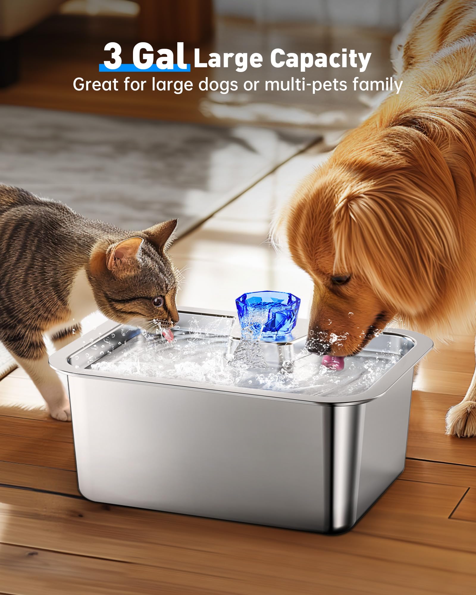 SwSun stainless steel construction highlights hygienic, easy-clean durability.