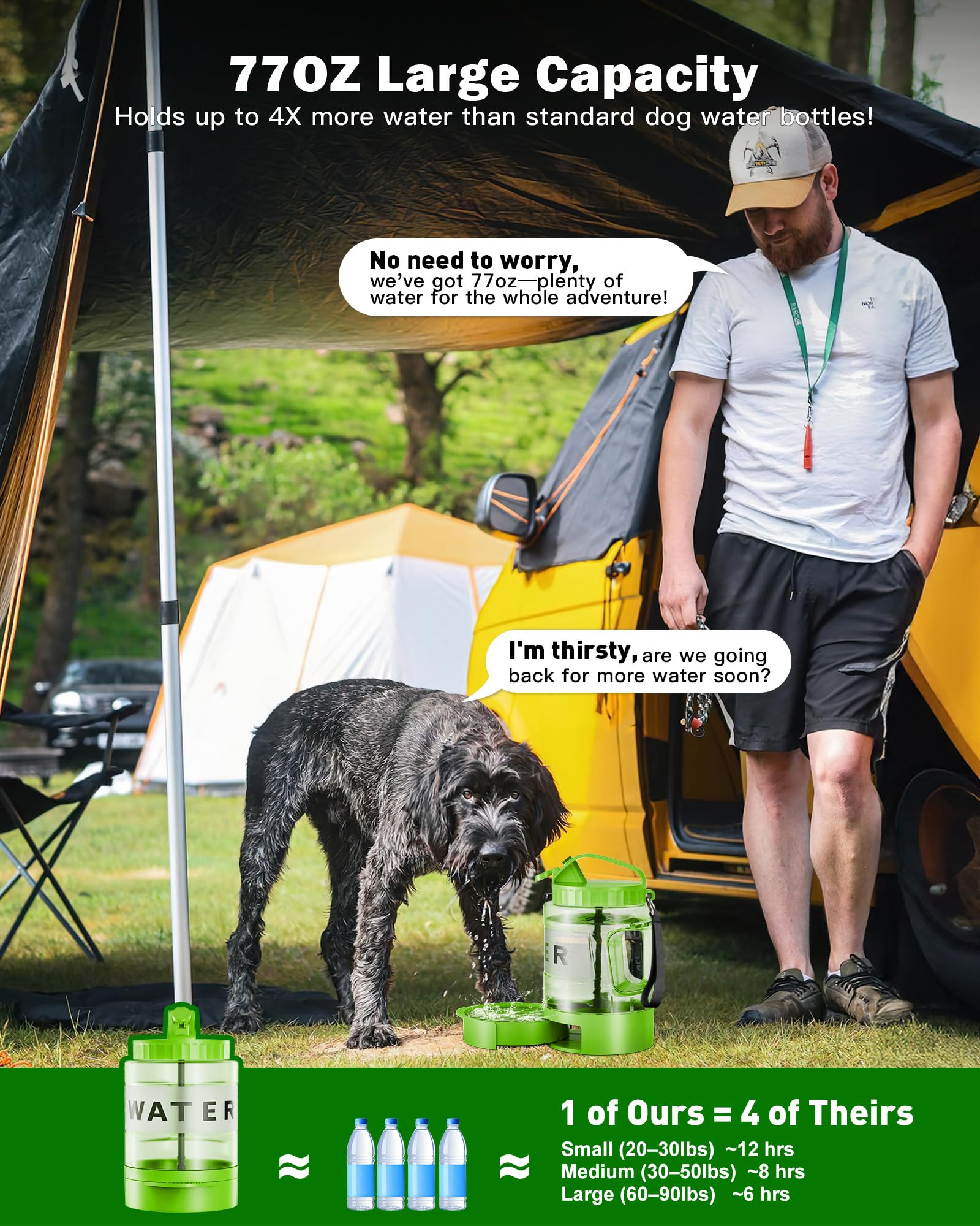 SWSun 2-in-1 travel bowl dispenser simplifies on-the-go hydration.