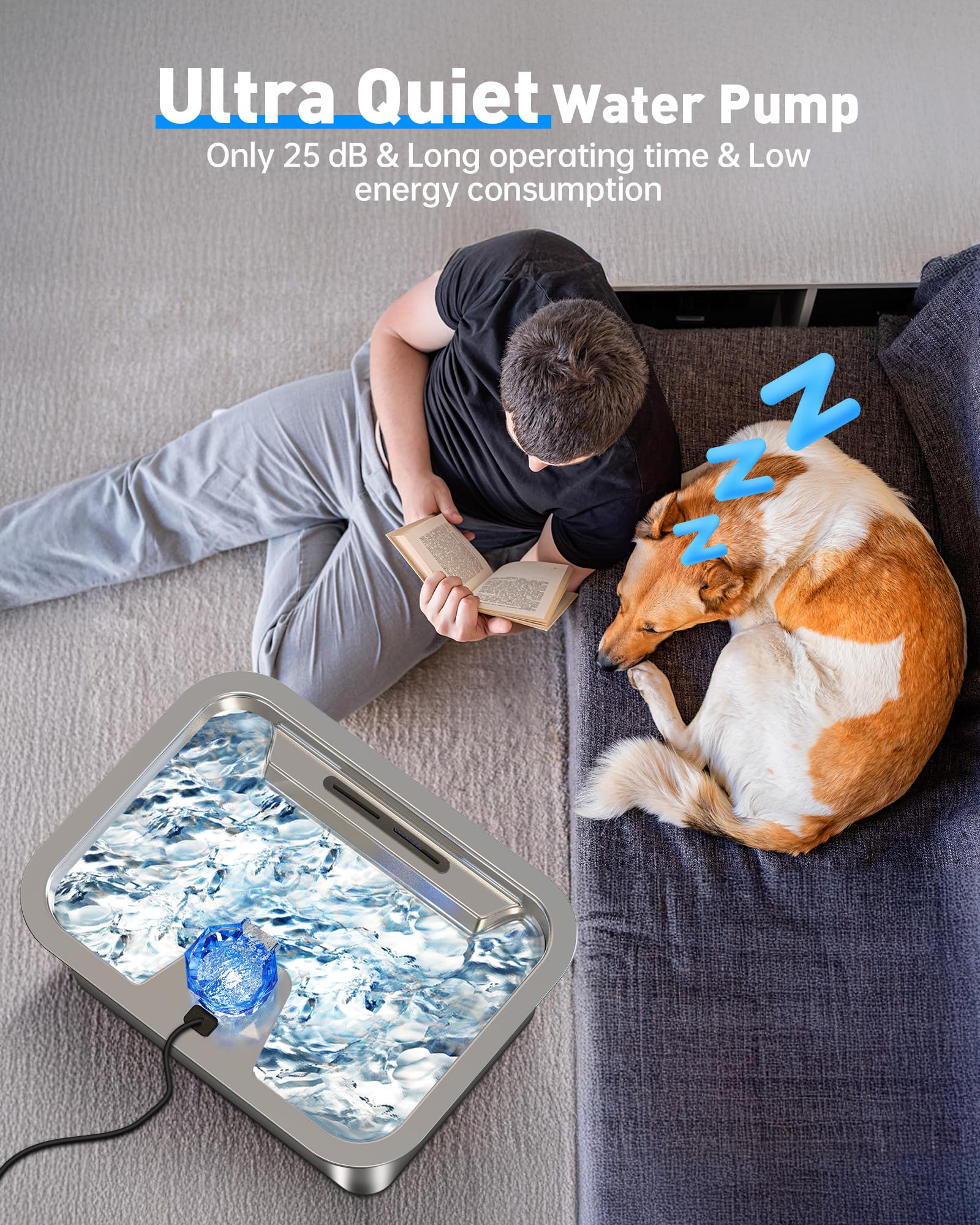 SwSun wide drinking tray lets multiple pets drink at once.