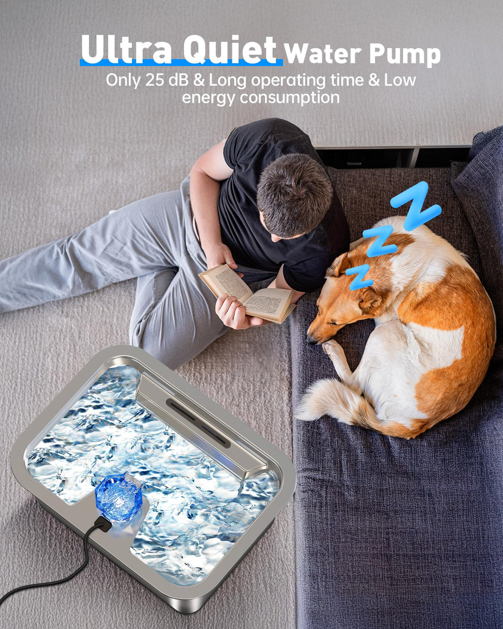 SwSun wide drinking tray lets multiple pets drink at once.
