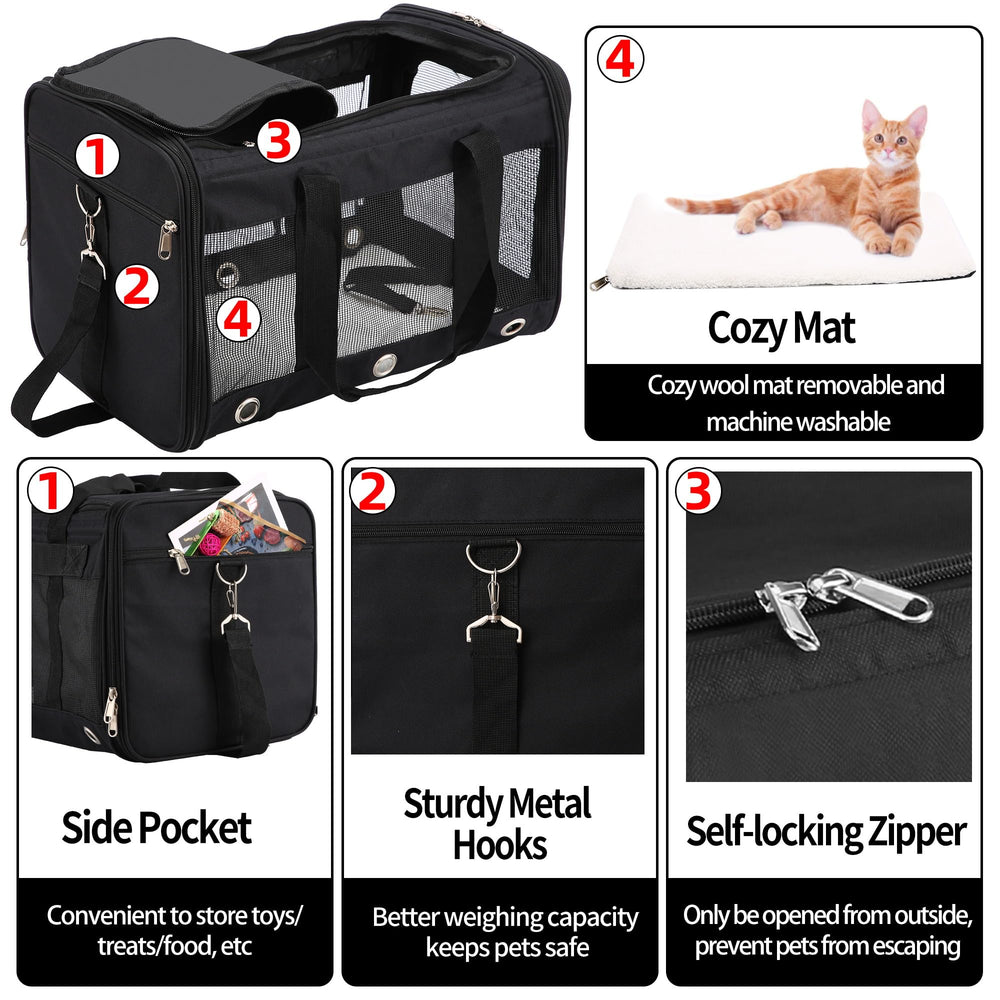 SWUVVI carrier mesh windows provide ventilation and visibility for pets