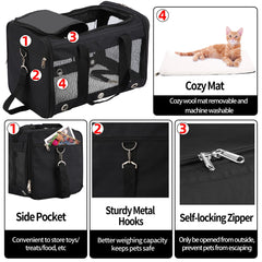 SWUVVI carrier mesh windows provide ventilation and visibility for pets