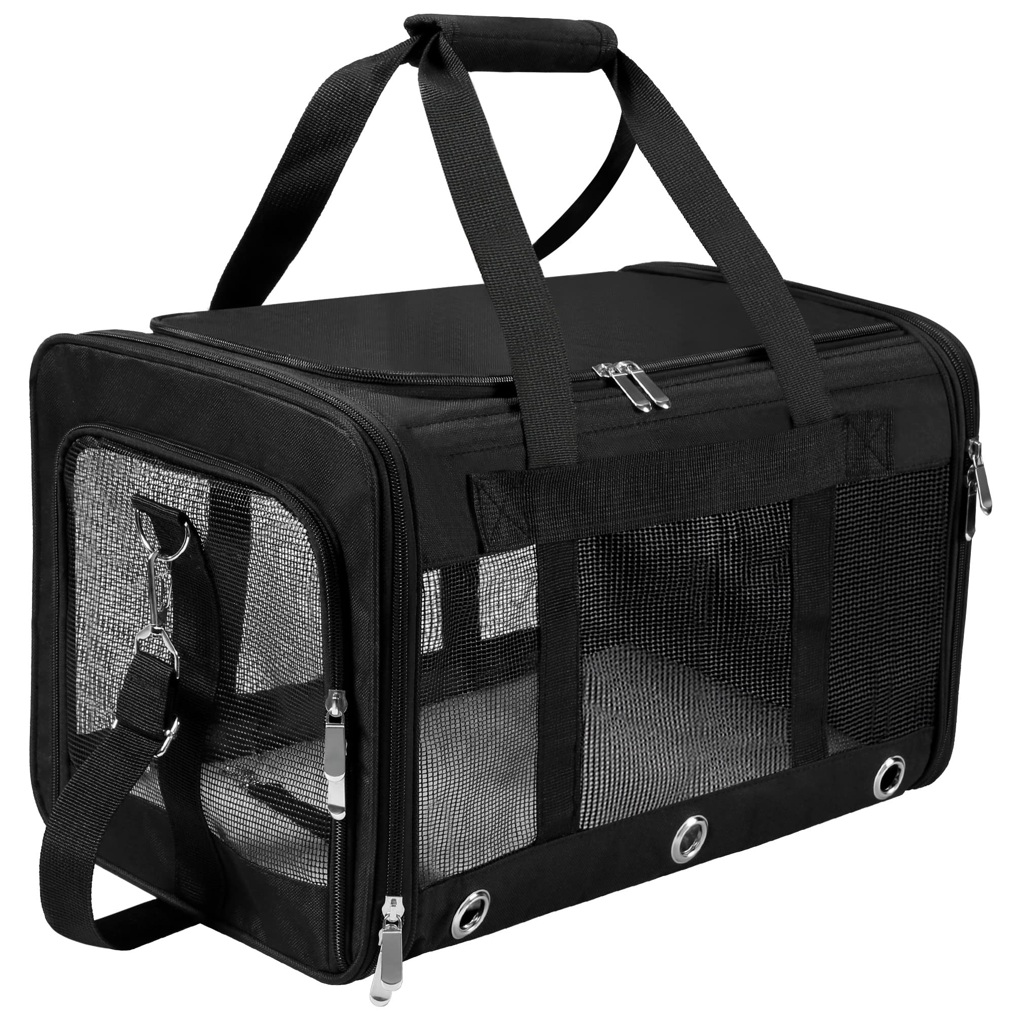 SWUVVI soft sided carrier top entrance showing easy access and airflow