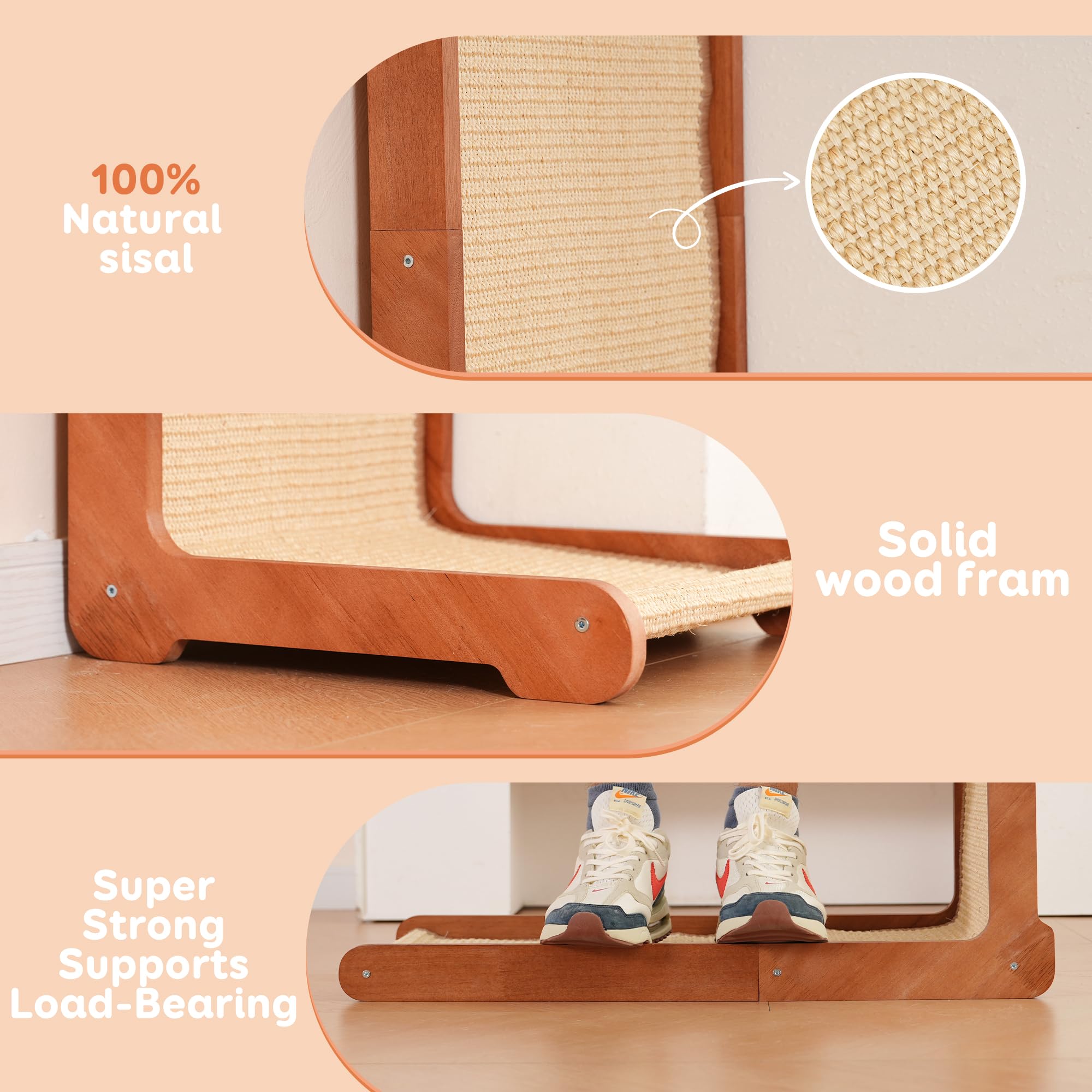 Sxtglxr vertical cat-scratcher with heavy base to prevent tipping during energetic sessions