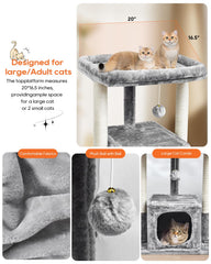 SYANDLVY 27in cat tree climbing stand provides an inviting play space for active felines