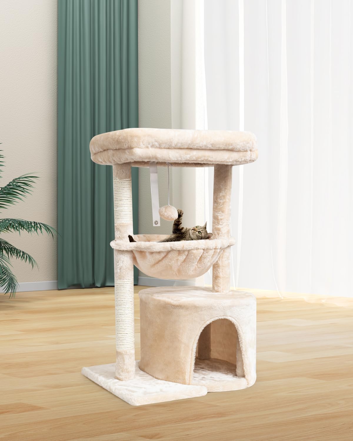 SYANDLVY cat tree beige plush cover complements interiors