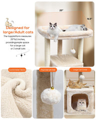 SYANDLVY cat tree scratching board provides a dedicated nail-sharpening space.