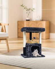 SYANDLVY cat tree with sturdy base and reinforced plates supports confident jumps.