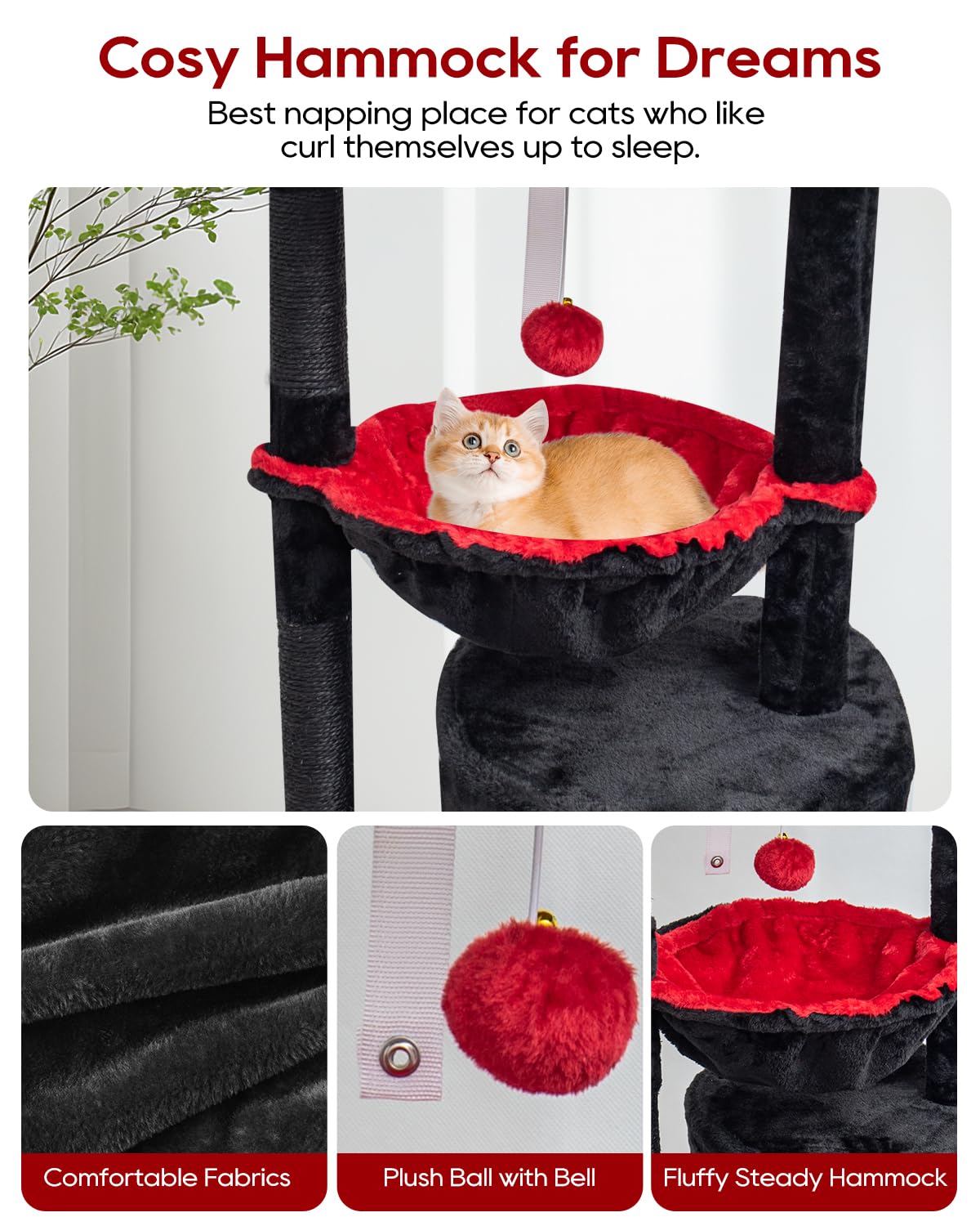 SYANDLVY Gothic cat tree basket lounger offers a soft spot for napping