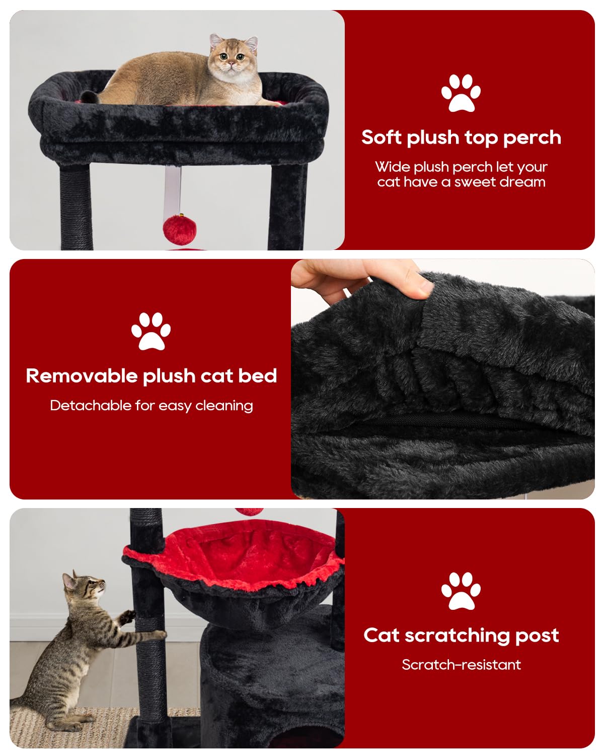 SYANDLVY Gothic cat tree cave provides a snug hideaway for kittens