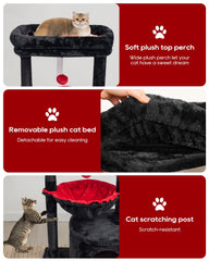 SYANDLVY Gothic cat tree cave provides a snug hideaway for kittens