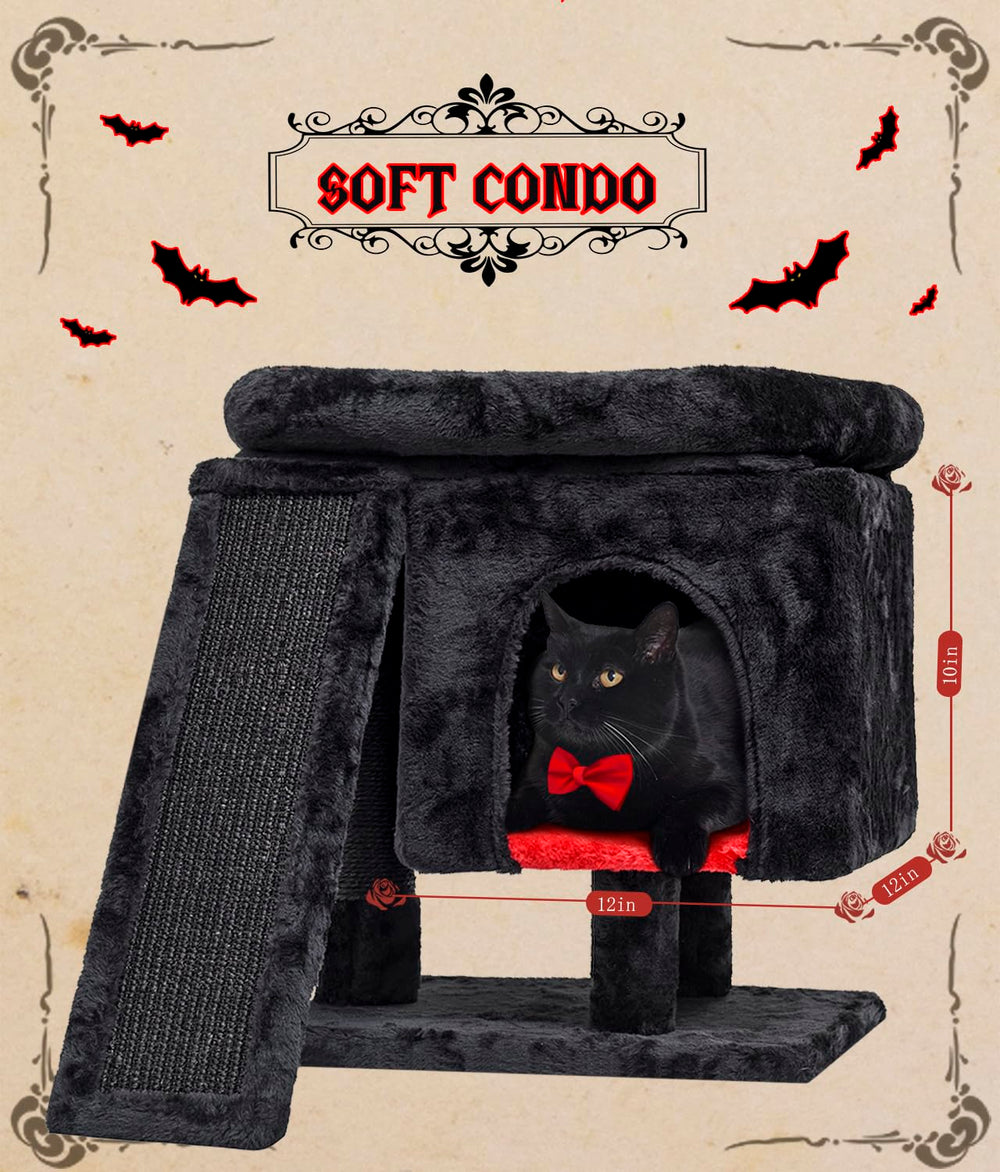 SYANDLVY Gothic Cat Tree compact design fits small spaces like apartments
