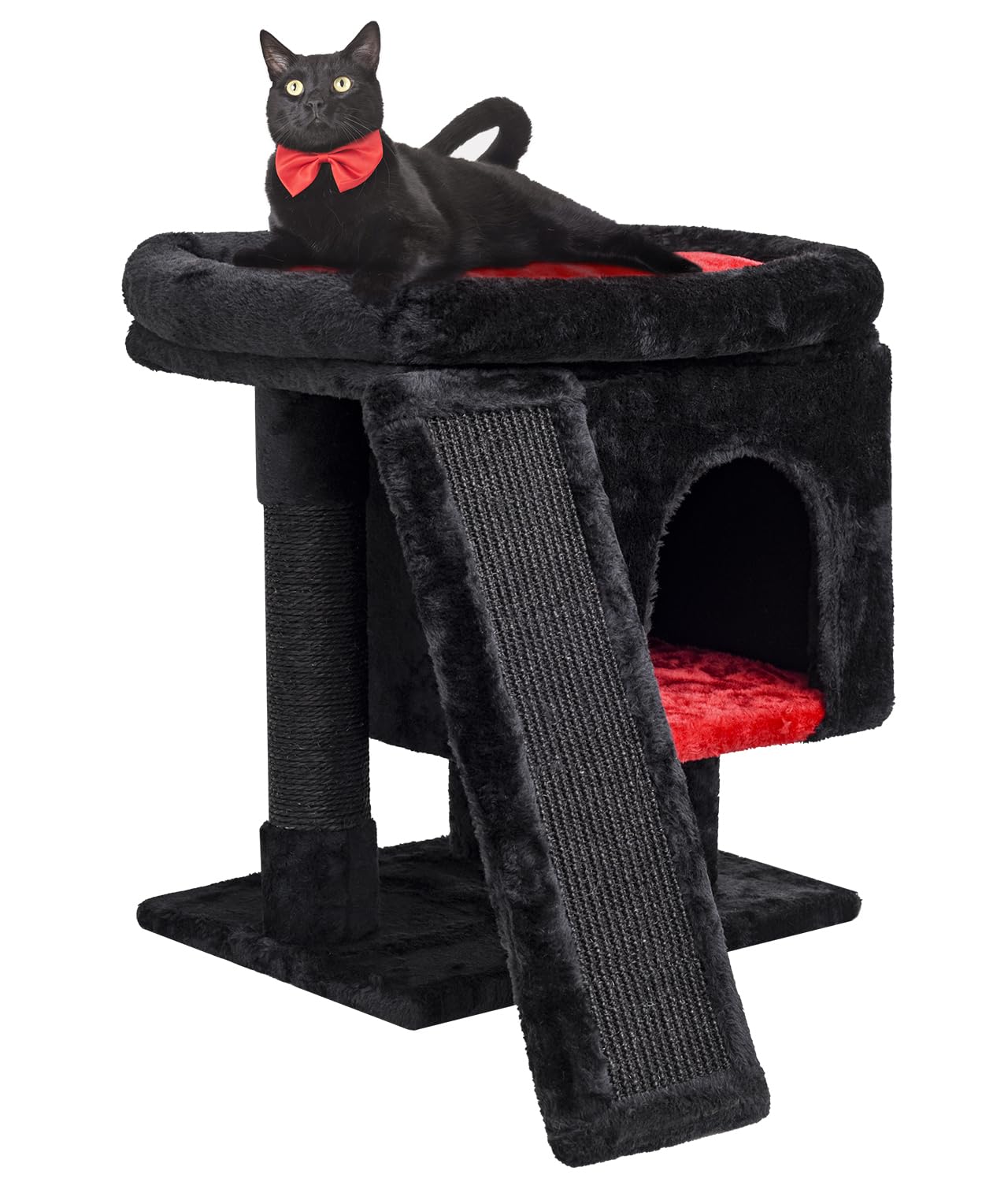 SYANDLVY Gothic Cat Tree top perch offers soft warmth for lounging and stretching