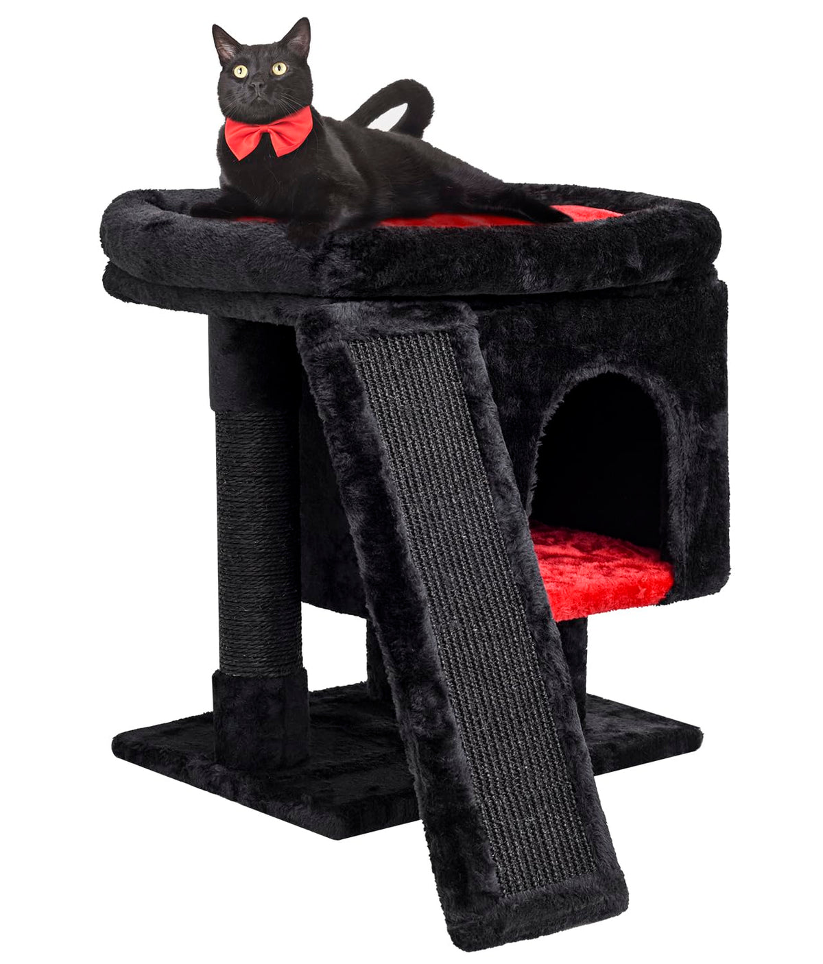 SYANDLVY Gothic Cat Tree top perch offers soft warmth for lounging and stretching