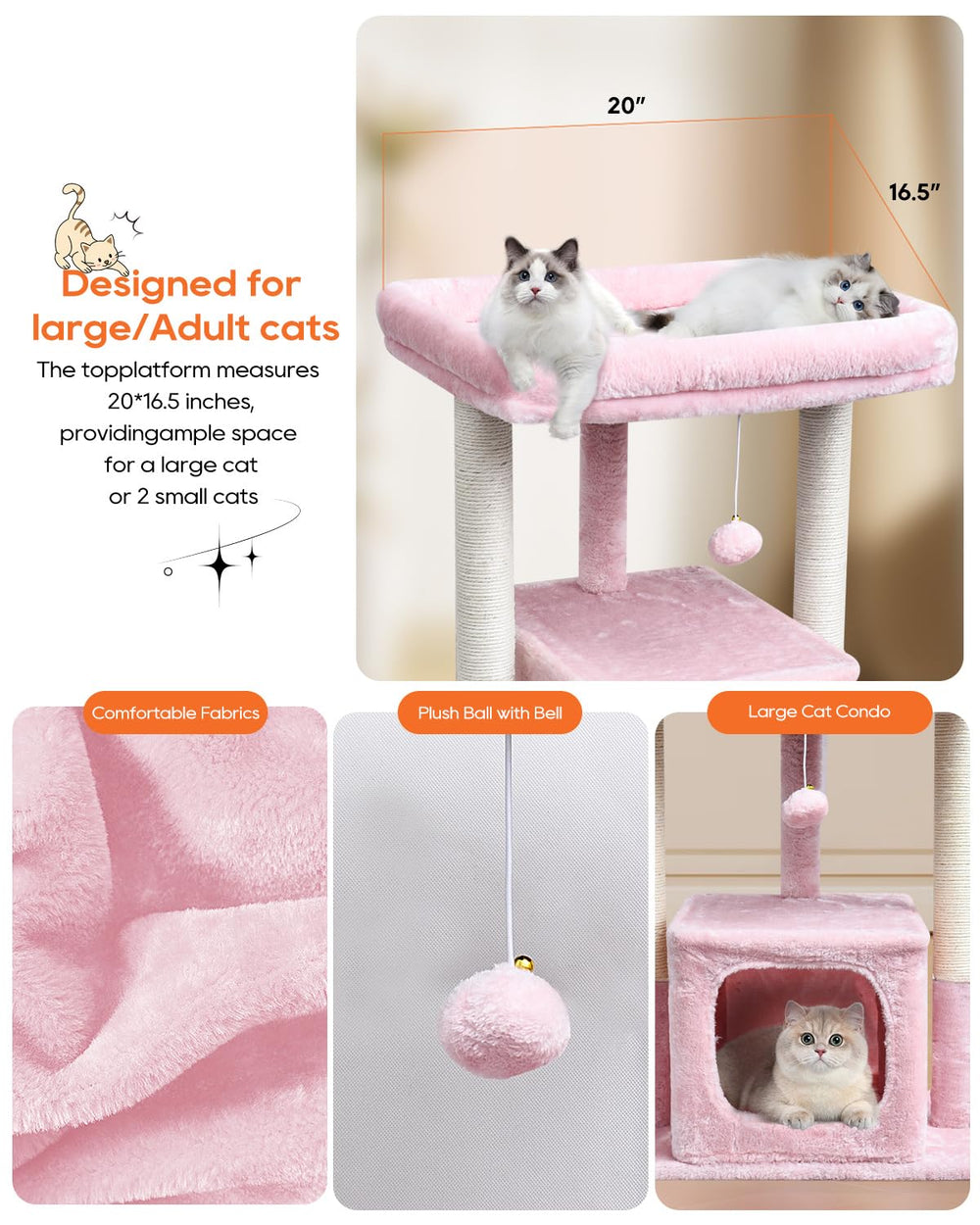 SYANDLVY pink cat condo provides a private cozy nook