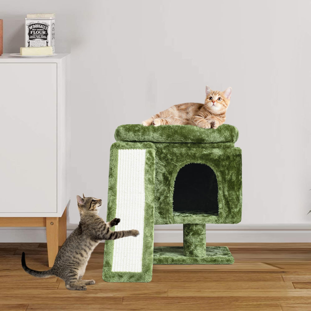 SYANDLVY small cat tower sisal board supports stretching and play.