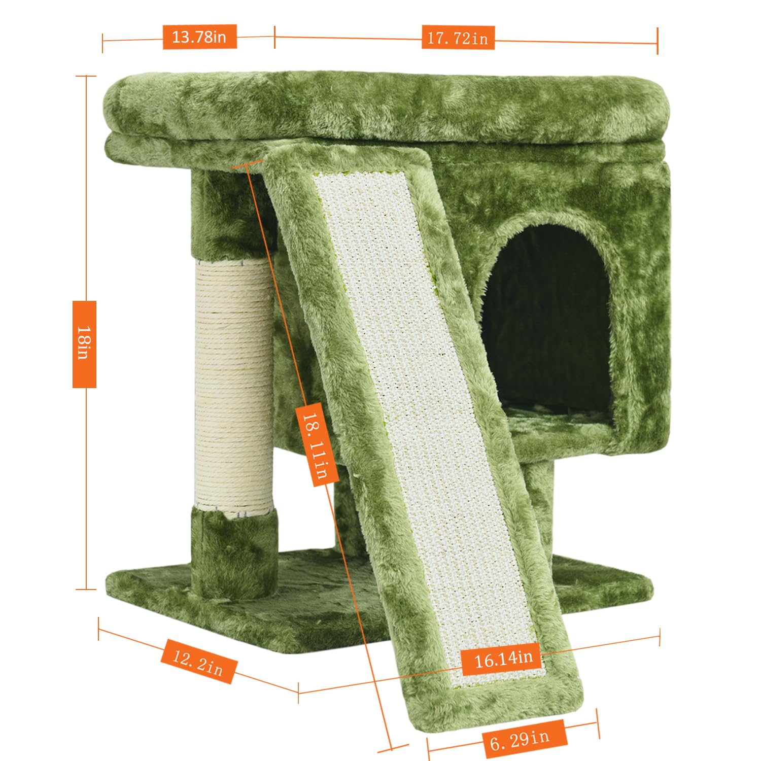 SYANDLVY small cat tower sisal post provides a durable scratching outlet.